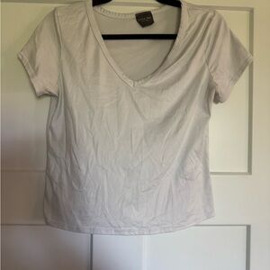 Women's White V-Neck Top